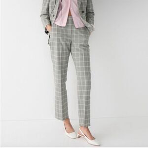 J Crew Size 4 Kate Straight Leg Pant in Plaid Italian Stretch Wool Blend